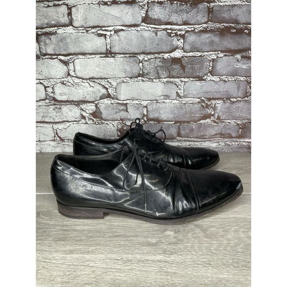 Rolando Sturlini Black Patent Leather Derby Tuxedo Dress Shoes Men’s 45EU/12M US main image 9